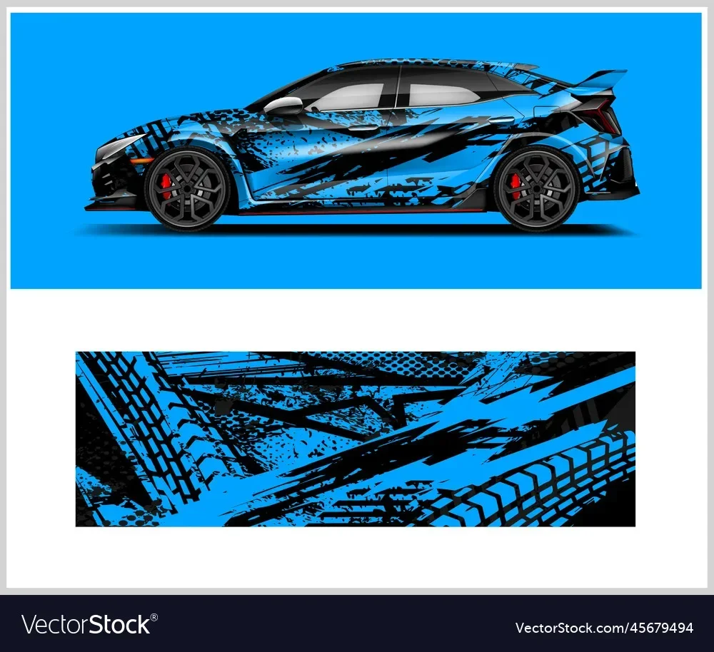 

Blue Car Color Change Film Wrap Sticker Decal Decorative Cut Body Racing Graphic Cover Vinyl Wrap Modern Design DIY Decal Gift