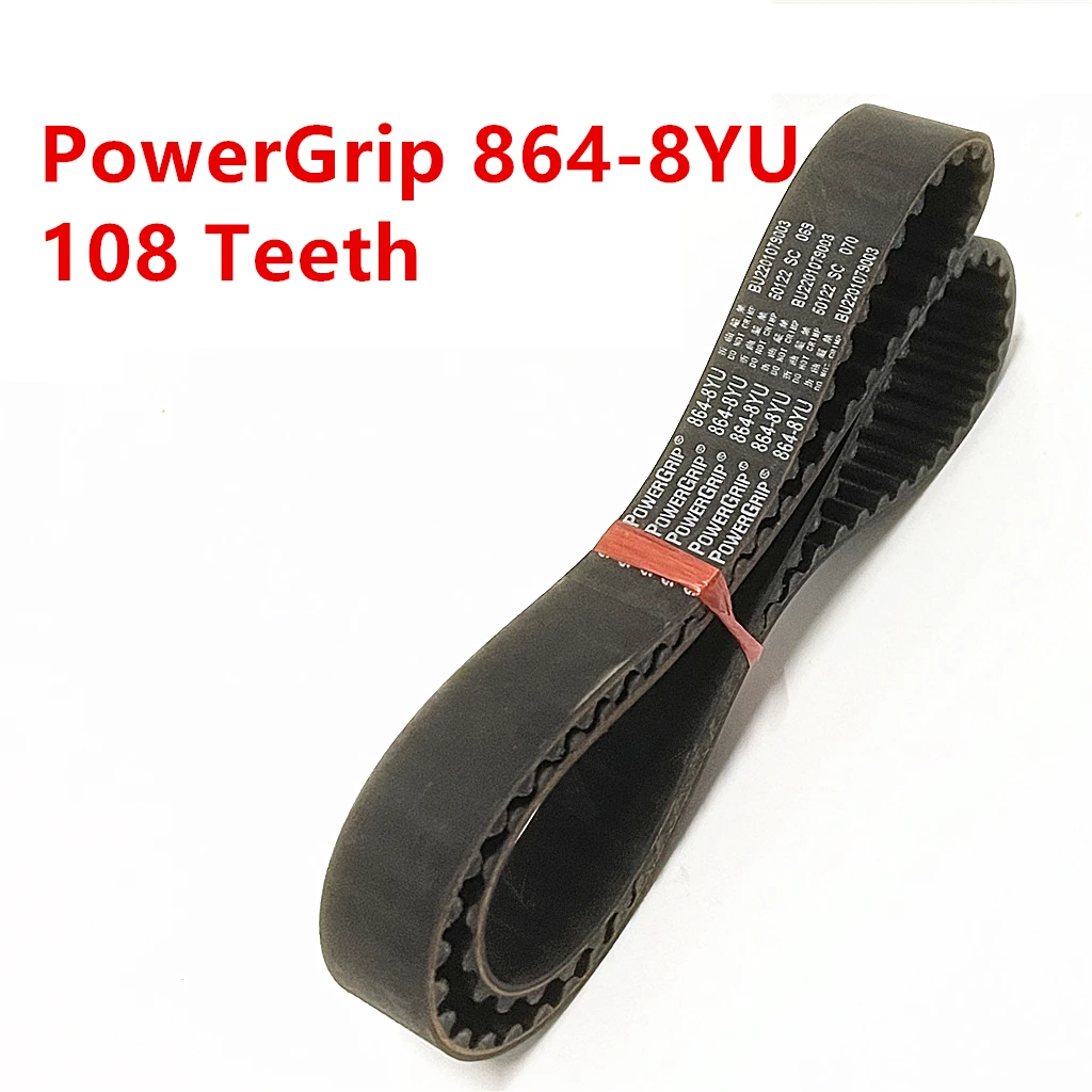 PowerGrip 864-8YU 108 Teeth Arc Tooth Timing Belt 3D Printer Engraving Machine CNC Lathe Robot Spindle Generator Drive Belt