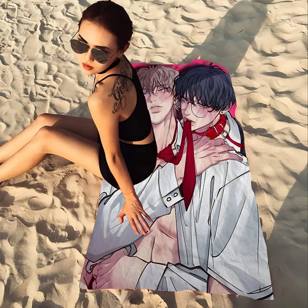 Negative LOVE bl Anime Microfiber Beach Towel Absorbent Quick dry Soft Yoga Swimming Resort Mountain Climbing Towel