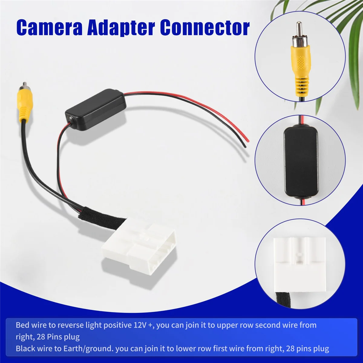 Connettore adattatore per fotocamera per auto a 24 Pin cavo per telecamera di retromarcia al cavo dell'unità principale GPS per Kluger