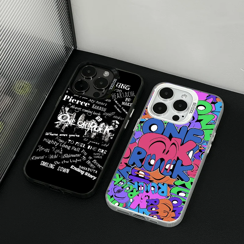 1 قطعة ONE OK ROCK جراب هاتف جراب هاتف IMD اللون فضي شل آيفون 16 15 14 13 12 11 برو ماكس زائد