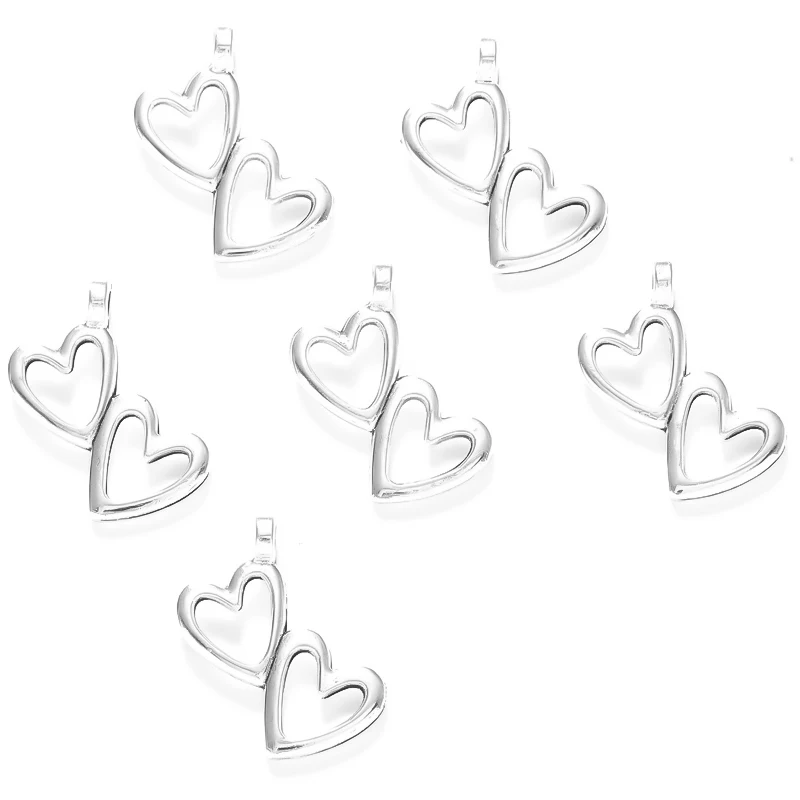 30 قطعة 6 اللون رائعة على شكل قلب سحر ل قلادة كيرينغ قلادة DIY بها بنفسك اليدوية مجوهرات اكسسوارات 13*17 مللي متر A146