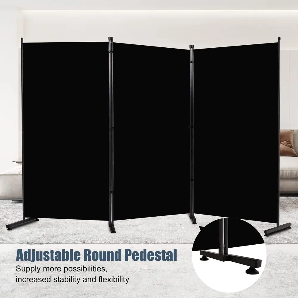 3-Panel Folding Room Divider, Privacy Screen with 6ft Height, Upgraded Fabric Coating, Suitable for Bedroom, Office, or Studio