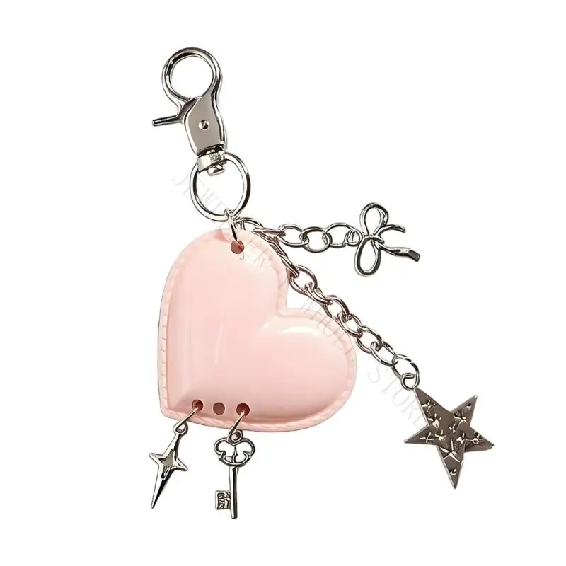 R7UF Süßer Herz-Stern-Bowknot-Schlüsselanhänger aus Acryl, perfekt für Geschenke und den täglichen Gebrauch