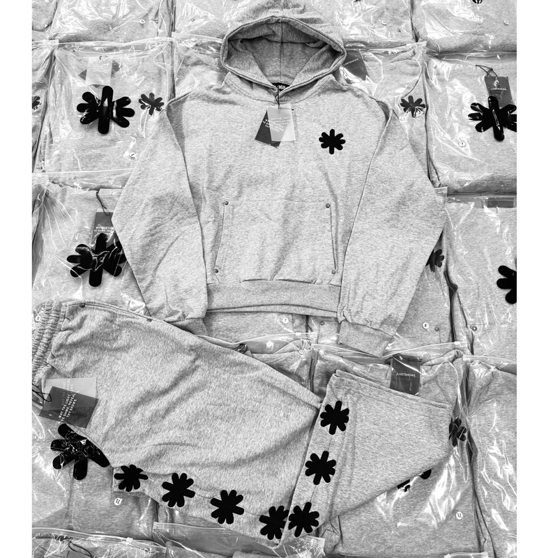 

High-quality Real Photo Lostshdws Suit Heavy Embroidery 1：1 Cotton Loose Comfort Men Women All-match LOSTSHDWS Hoodie Sweatpants