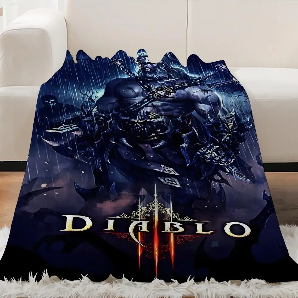 

Game D-Diablos-s Throw Blanket Aesthetic Art Flannel Blanket Portable Home Travel Camping Sofa Picnic Thickening Flannel Blanket