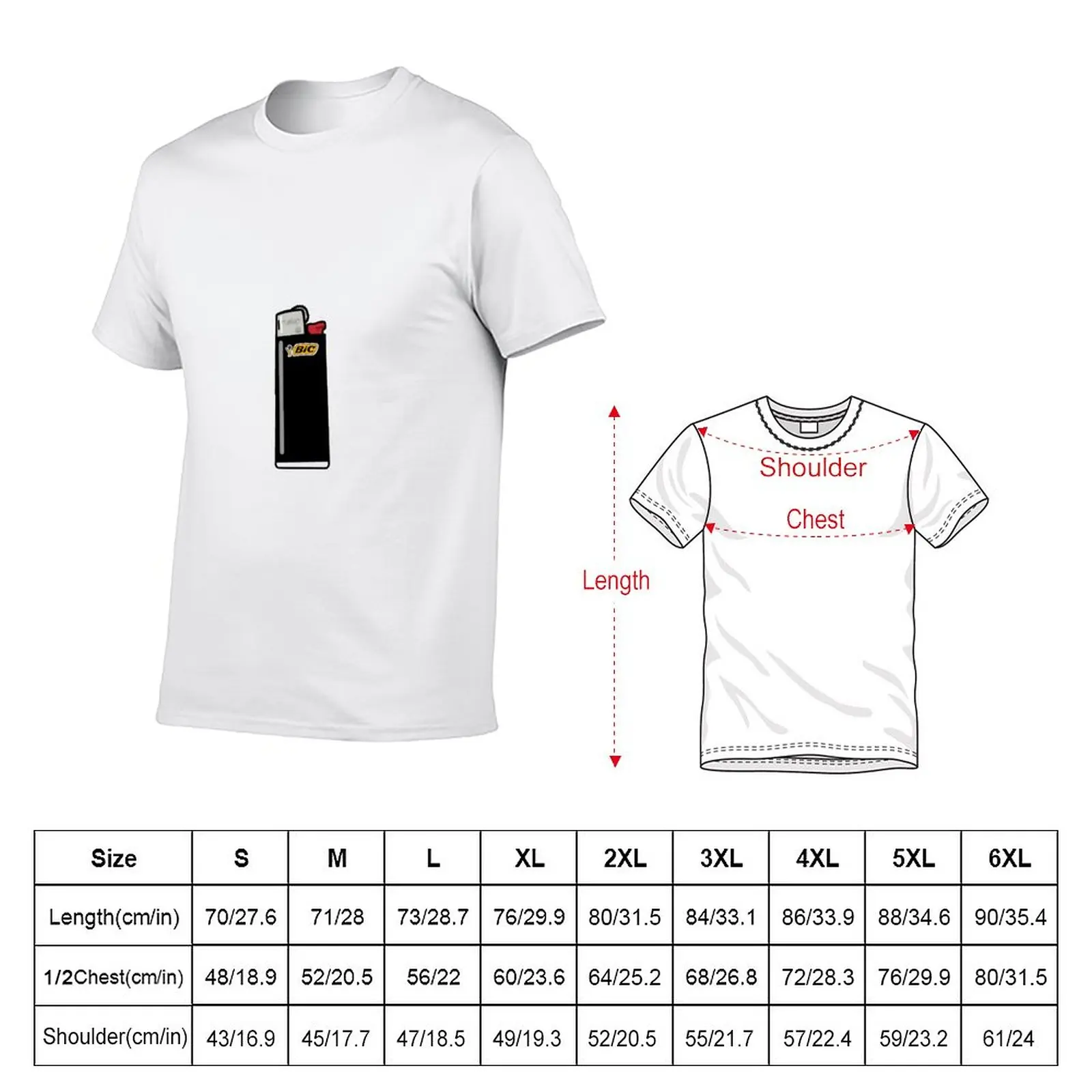 New BIC Lighter T-Shirt man clothes funny t shirts clothes for men