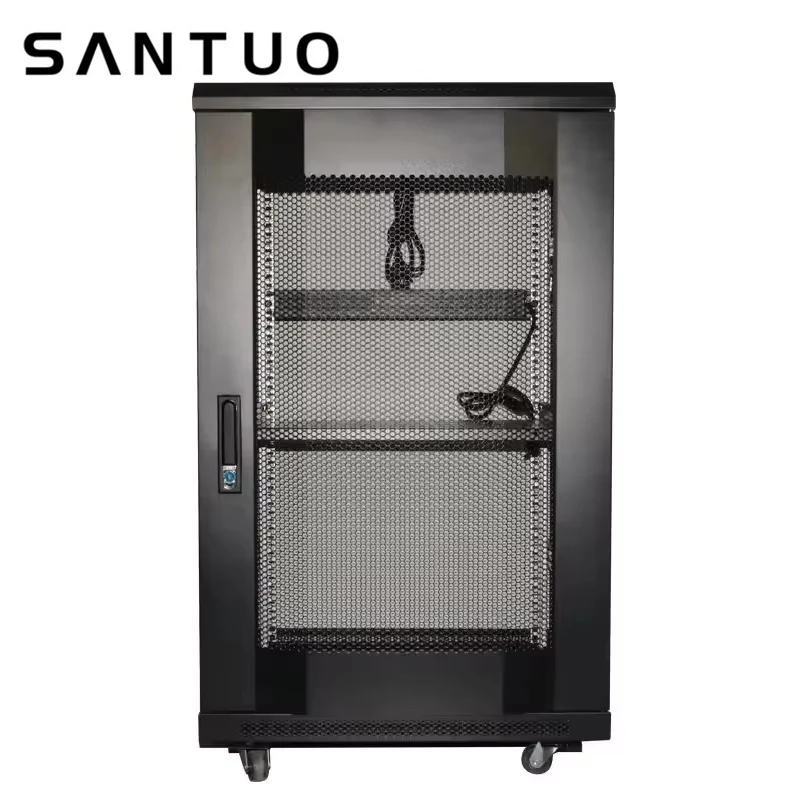 Wholesale 19 Inch Cold Rolled SPCC Steel Data Center Cabinet Floor Standing 18U Server Rack in Stock