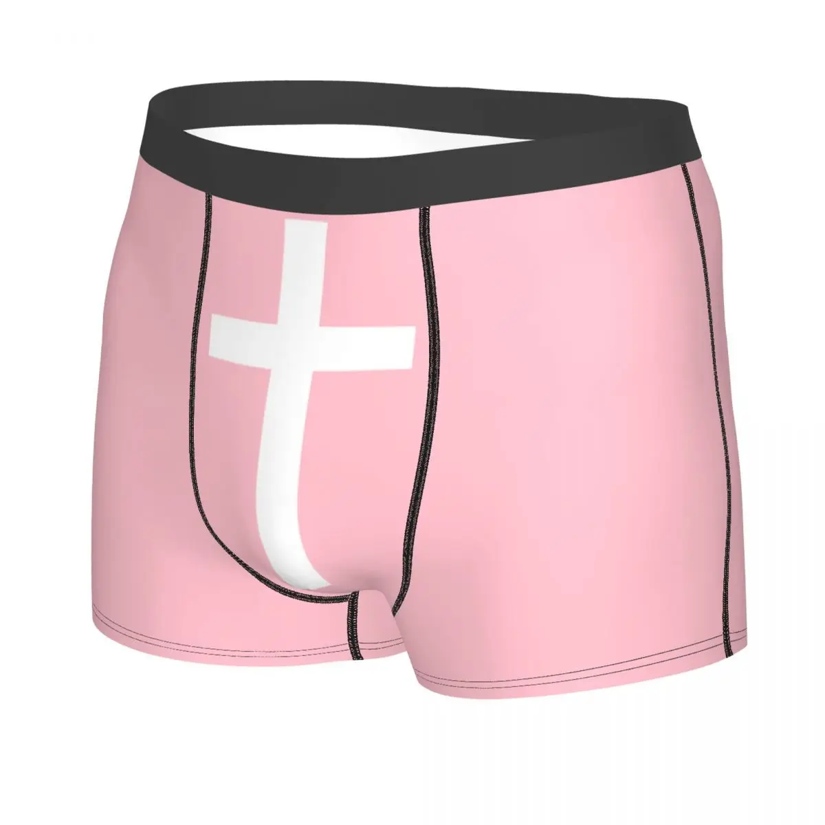 Custom Catholic Jesus Cross Boxers Shorts Mens Christian Religious Briefs Underwear Cool Underpants