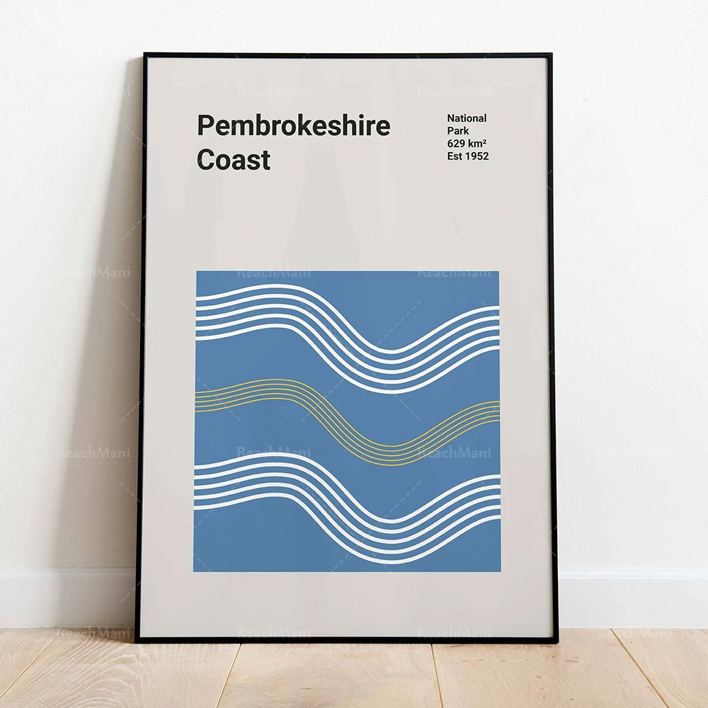 Portugal Sintra, Exmoor, North York Moors, Loch Lomond and The Trossachs, Cairngorms National Park UK Bauhaus travel poster