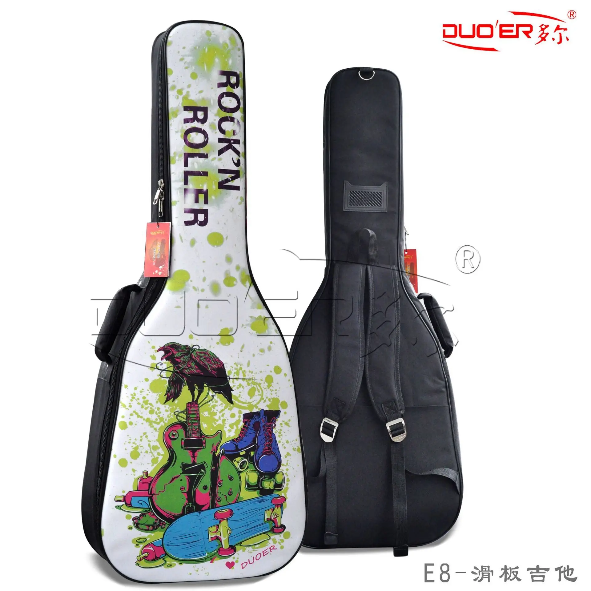 Guitar Case 40/41 Inch Waterproof Oxford Guitar Bag 8MM Cotton Double Straps Padded Exquisite Patterns Guitar Backpack