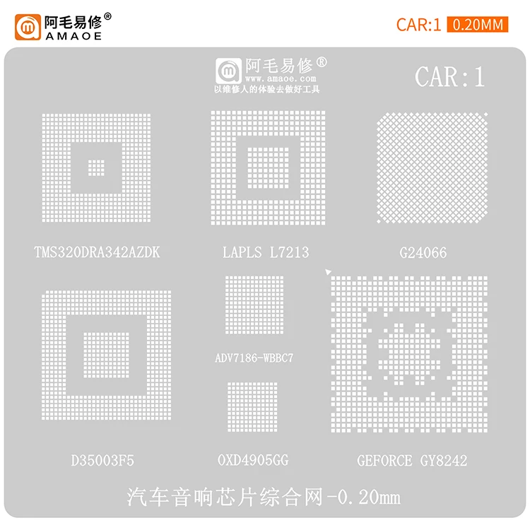 자동차 칩용 BGA 리볼링 스텐실, TMS320DRA342AZDK LAPLS L7213 G24066 D35003F5 ADV7186-WBBC7 OXD4905GG GEFORCE GY8242