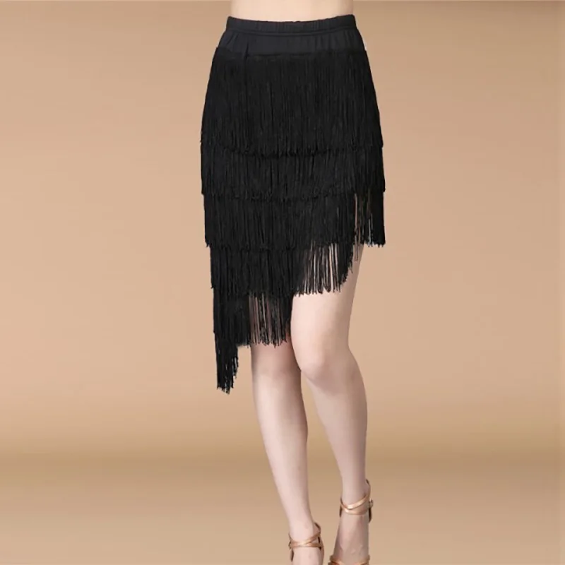 Tassel Latin Dance Wear Cha Cha Samba Rumba Costumes Fringe Latin Dance Skirt Modern dance Practice Skirt