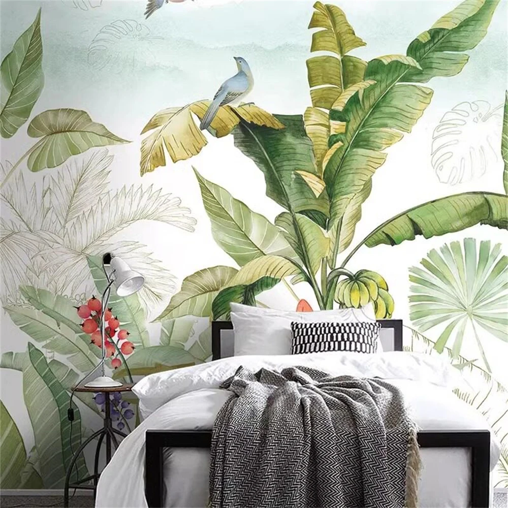 Custom Palm tropical rainforest Wallpaper Mural 3D Wall Painting Wallpapers Living Room Bedroom house decor Stickers Background