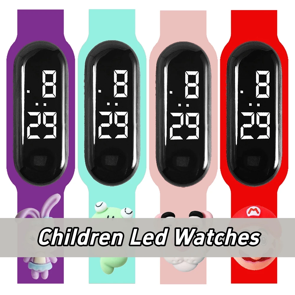 Fashion Digital Kids LED Watches for Girls 3D Cartoon Animals Children Sports Watch School Student Waterproof Digital Clock