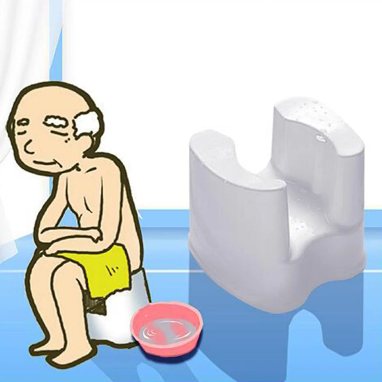 

Portable Shower Chair Middle Groove Design Load Bearing Hips Washing Stool