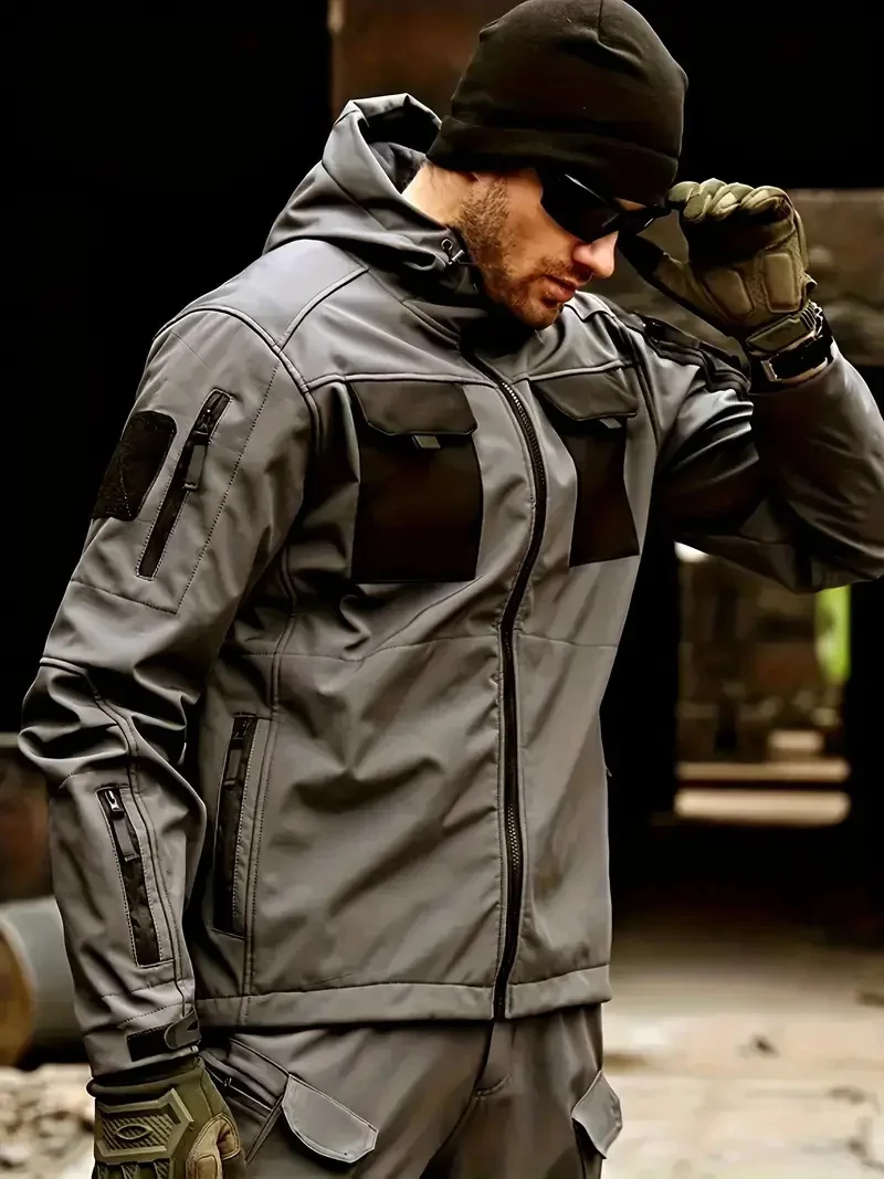 New Autumn WinterTactical Jackets Men Military Soft Shell Waterproof Windproof Hooded Jacket Outdoor Functional Multi-pockets 72 Sb5f705fb7c6747e984d3f1a776e76295d