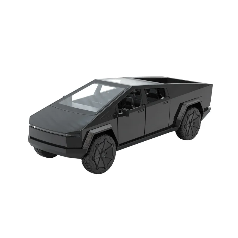 1:32 Tesla Pickup Truck Modello in lega Auto per bambini Giocattolo Pull-Back Suono Luce Auto a due porte Pressofusione Giocattolo Festival Regalo