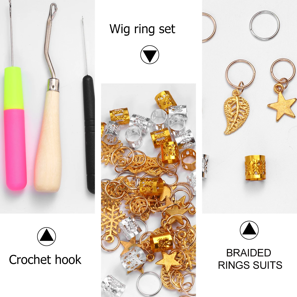 

68pcs Dreadlock Dreadlocks Tool Hair Knitting Needles Cover Needles Hair Knitting Tools Metal Set Braids Accessories