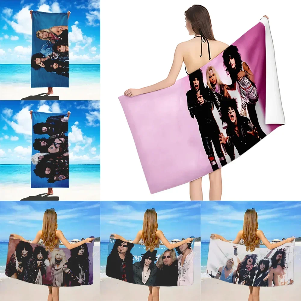 

Popular Band Motley Crues-Retro Beach Towel Microfiber Sand Free Quick Dry Soft Sandproof Pool Towels Gift for Women Travel