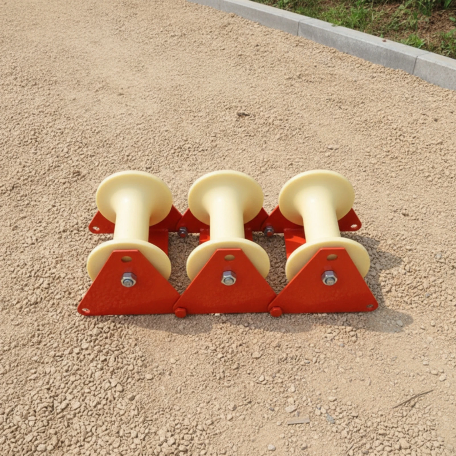 Cable Laying Pulley Heavy-Duty Triple Cable Roller Wire Guide Wheel Commercial Stable for Electricians, Construction Sites