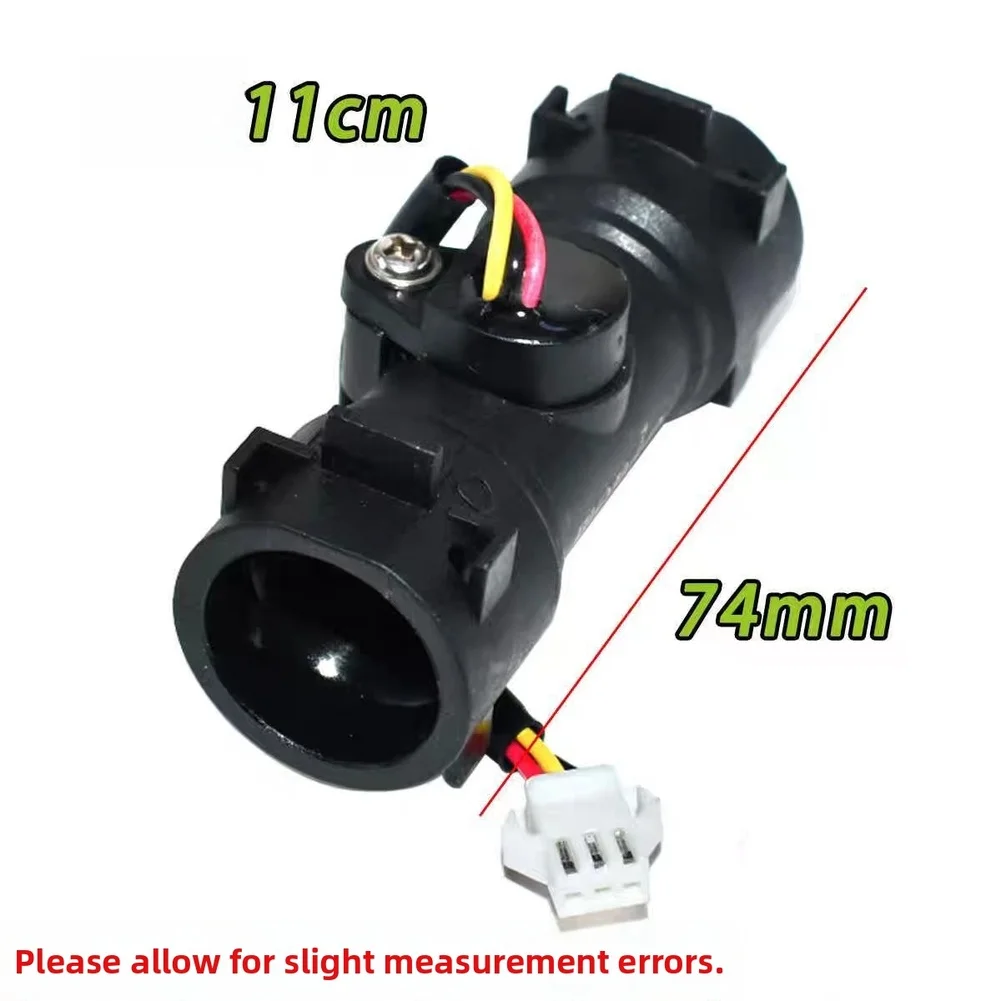 3 Wire Hall Water Flow Sensor Switch Assembly 74mm Length 11cm Cable Black For Gas Water Heater Ignition Control Replacement Par
