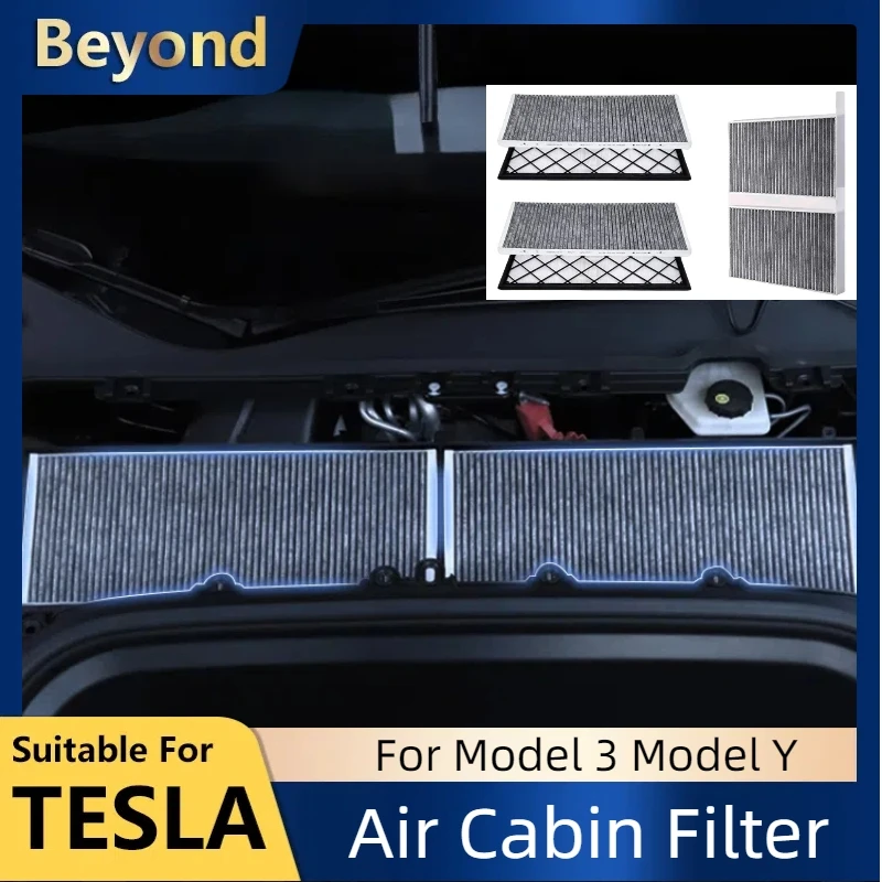 Air Cabin Filter For Tesla Model Y Model 3 Air Conditioner Filter HEPA Electrostatic Cotton Activated Carbon Auto Accessories