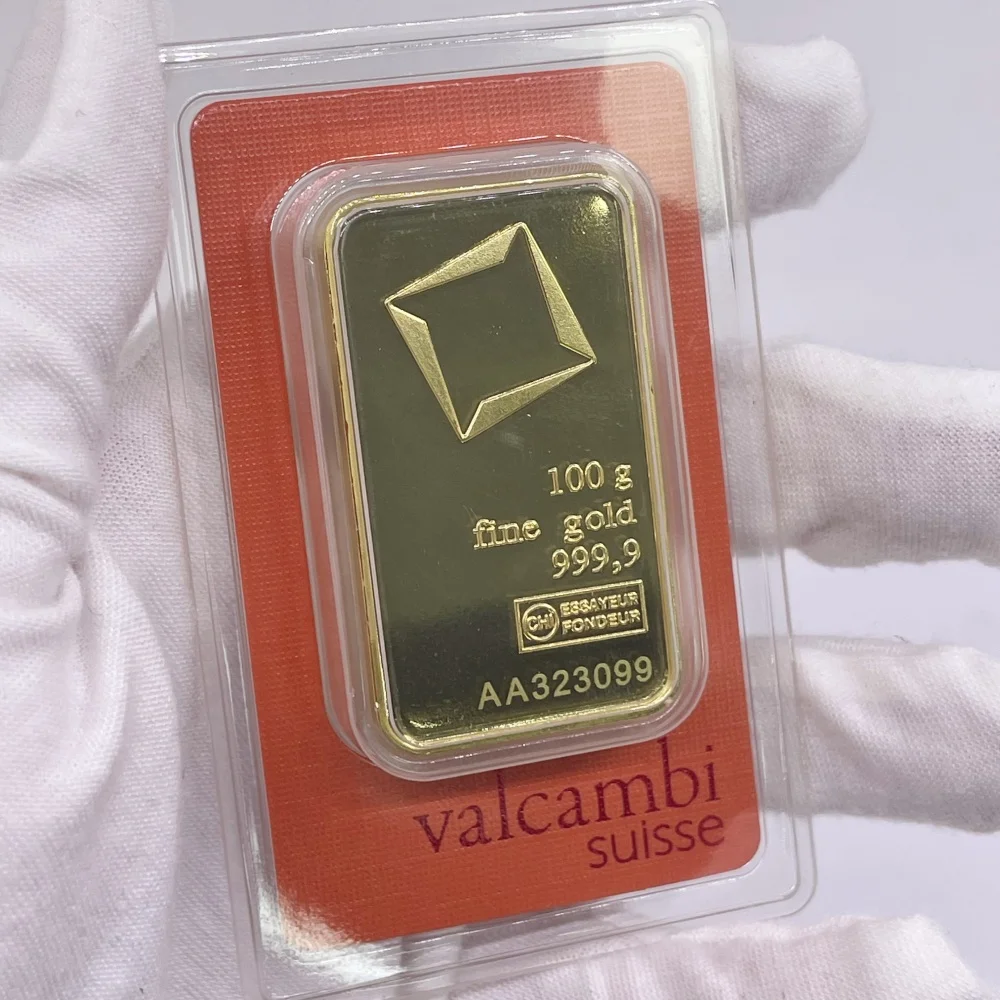Valcambi Suisse Stil Kupferlegierung Barren Nicht-Magnetisch Mondjahr der Schlange Replik 1g/2,5g/5g/10g/100g Sammlerstück Geschenk Heimdekoration