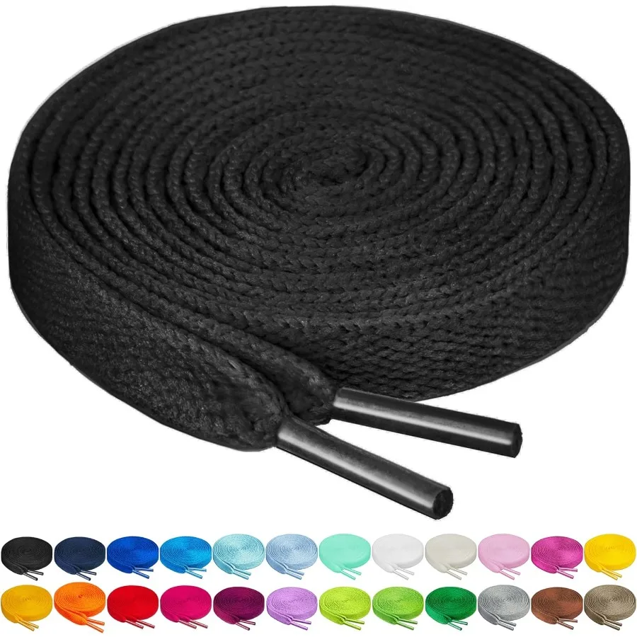 في 27 لونًا مسطحًا 5/16 بوصة أربطة أحذية بطول 4 أطوال