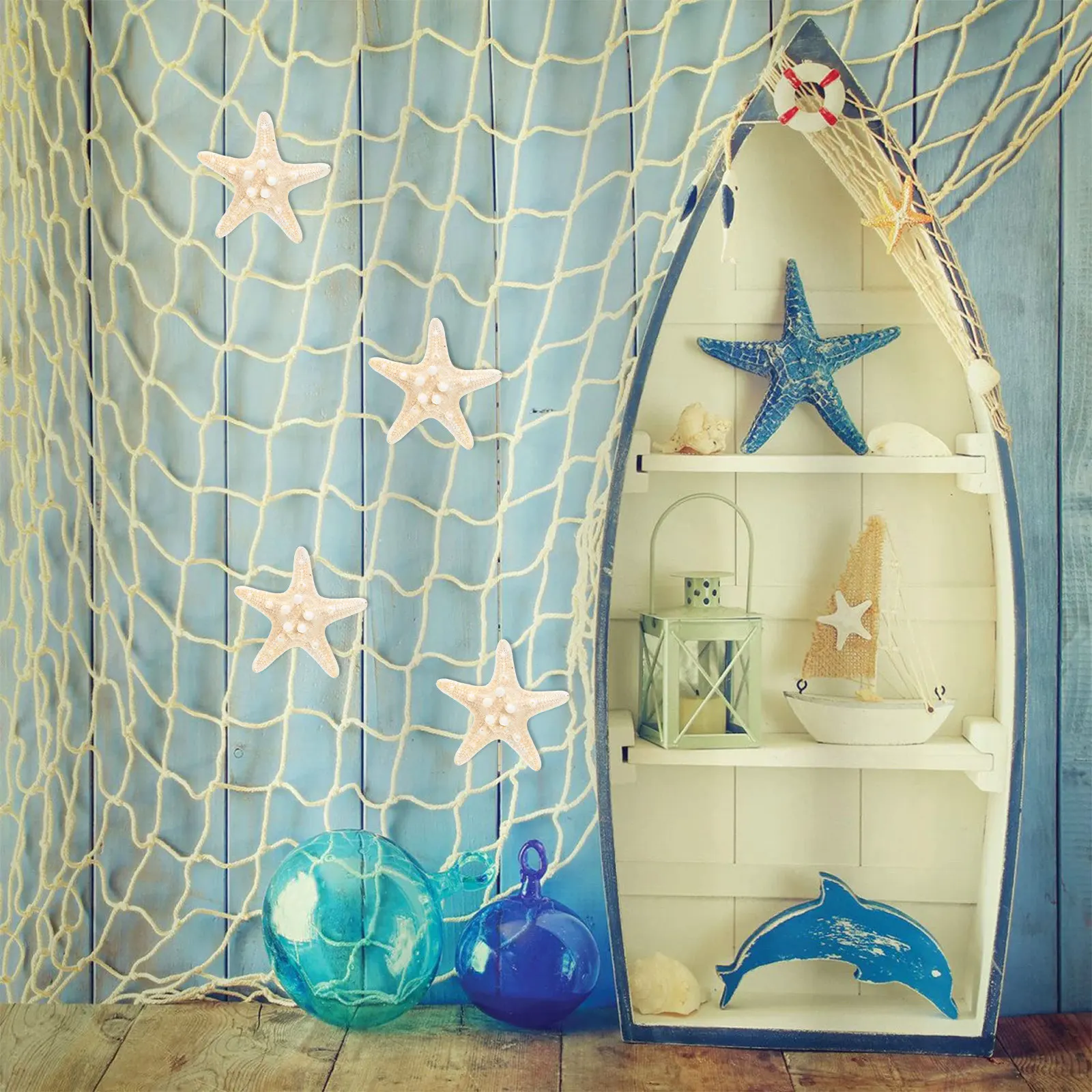 5Pcs Beautiful Sea Star Ornaments Natural Ocean Inspired Decor for Christmas Tree Table Scatter Photo Prop Fish Tank Vase Living
