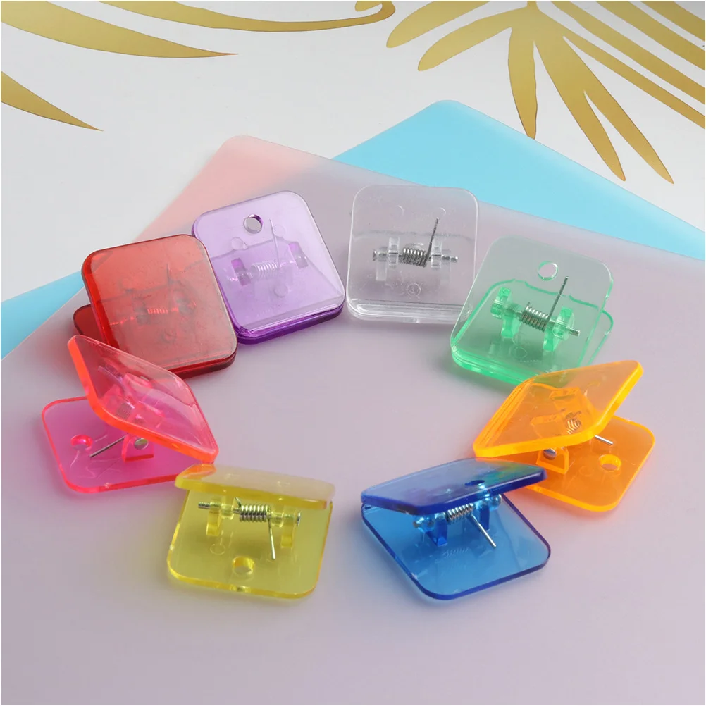 14 Pcs Transparent Folder Plastic Clip Household Paper Adorable Multi-function Portable Binder