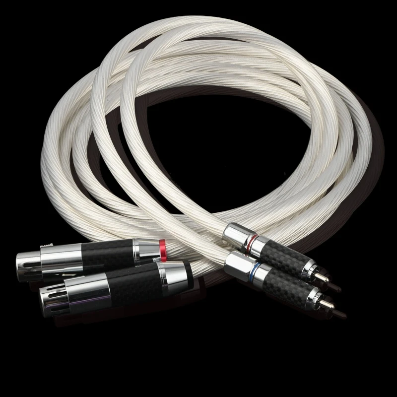 HiFi Audio Interconnect Line 5N OCC Crystal Silver RCA To XLR Male & Female Cable