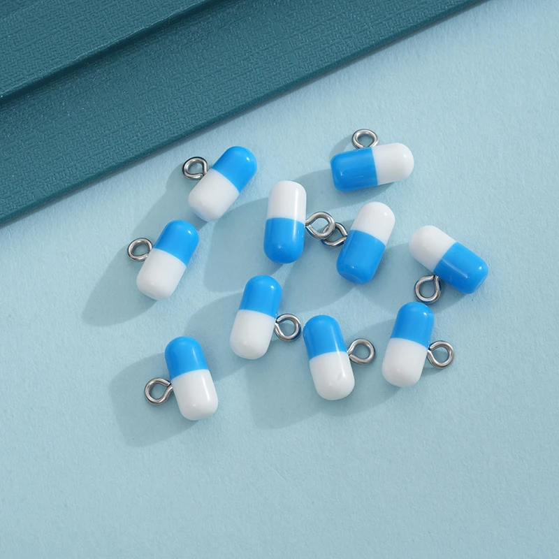 10pcs Pill Capsule Resin Pendant Charms For DIY Jewelry Making Accessories Handmade Earring Necklace Bracelet