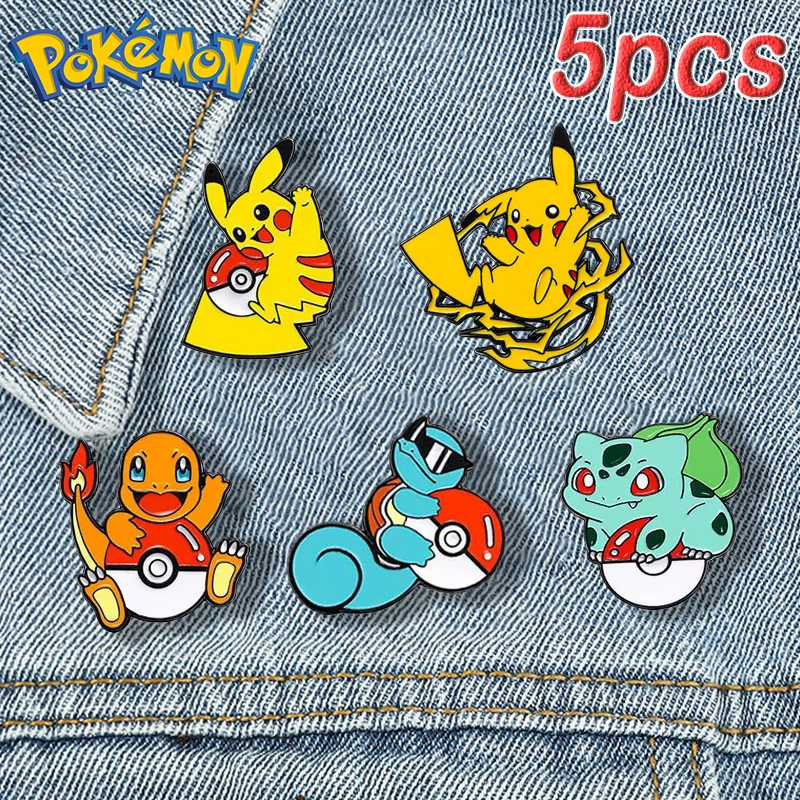 

1set Pokémon Pikachu Enamel Pins Anime Figure Pikachu Cosplay Brooch Badges Backpack Metal Pin Accessories for Kids Jewelry Gift