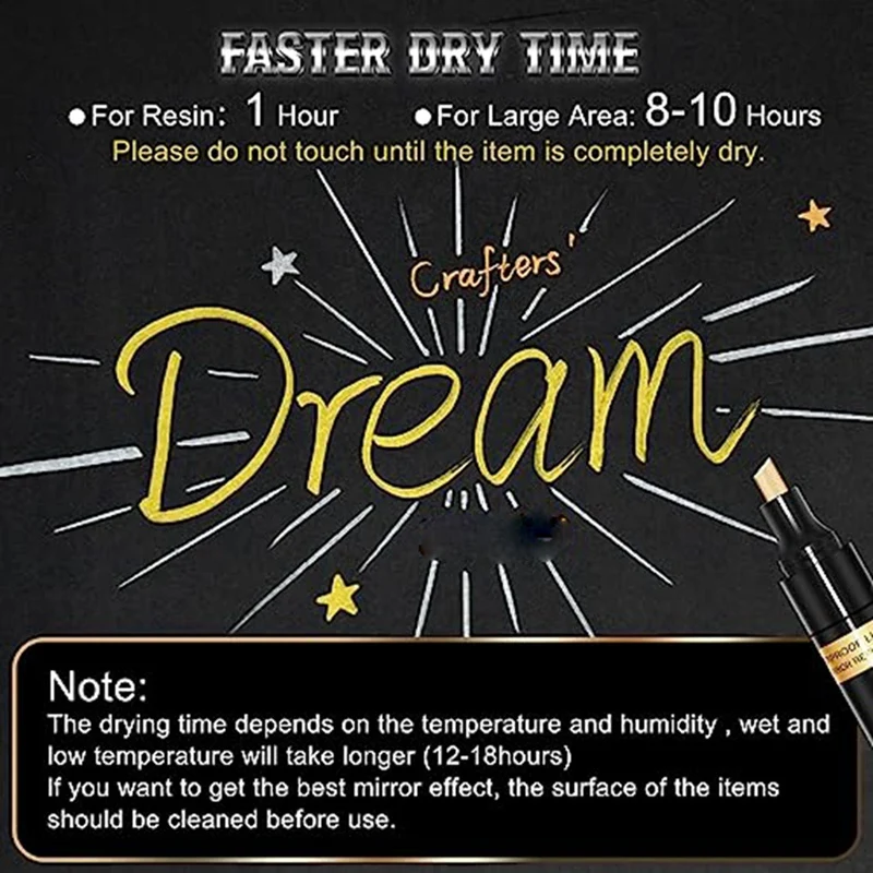 금속 펜 반사 페인트 펜, 영구 금속 마커, 2-3mm 넓은 적용 영역, 고광택, 방수, 3 가지 색상