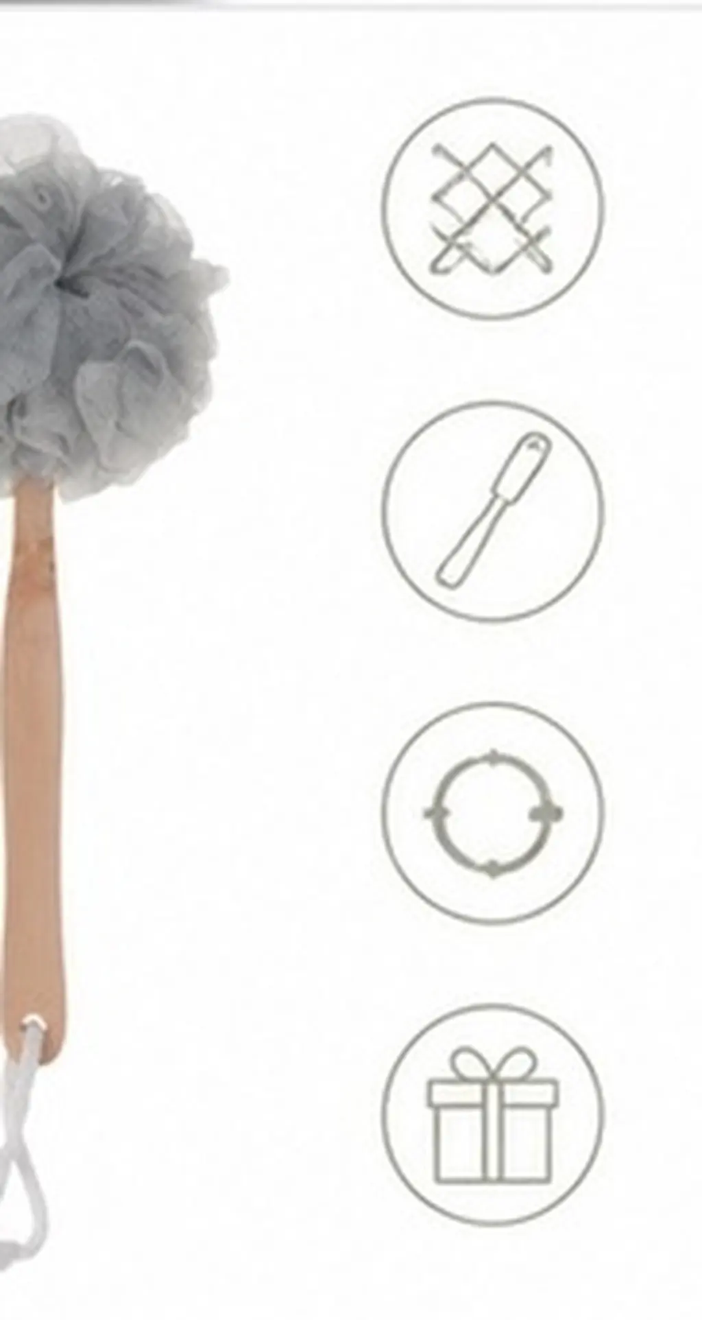 2Pcs Bath Ball Long Handle Nylon Shower Scrubber Bath Exfoliating Cleanser Stimulate Circulation Grey Green