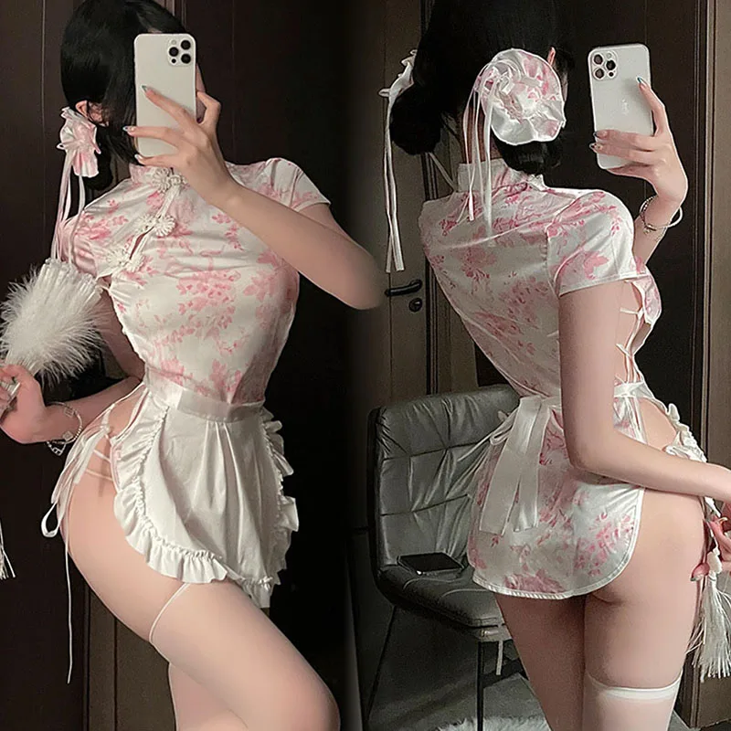 

Chinese Girls Cheongsam Popular New Cosplay Costumes Sexy Women Uniforms Cosplay Role Play Anime Maid Uniform Halloween Costume