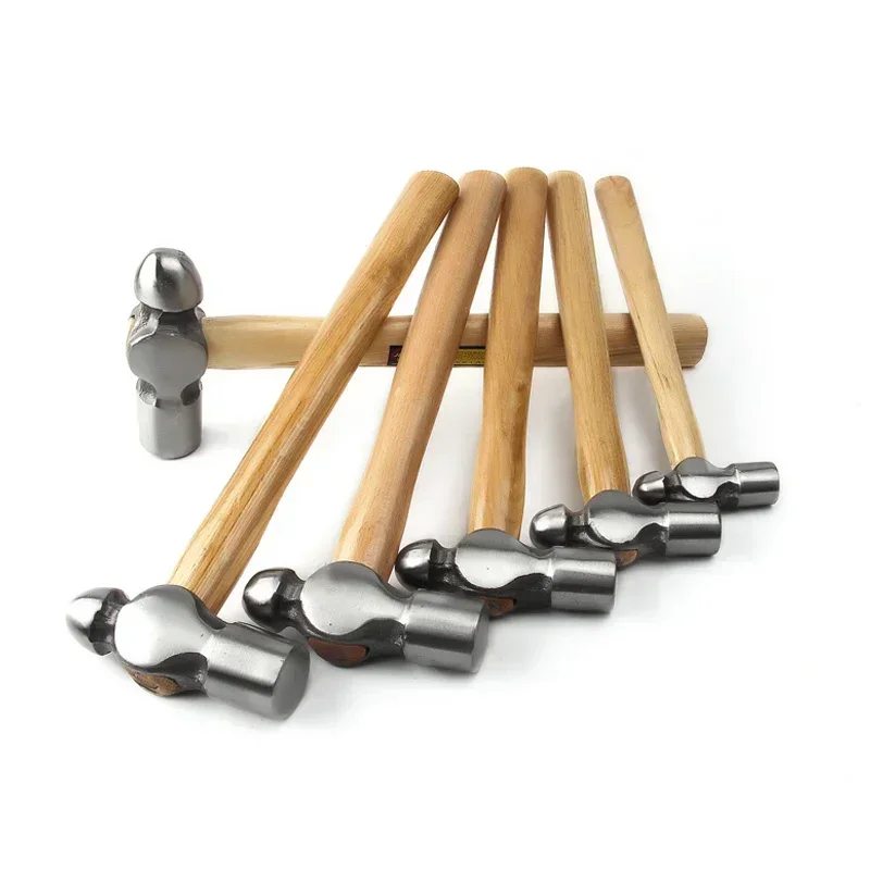 Wooden handle round hammer high carbon steel nail hammer woodworking tool household installation hammer 0.5p, 1p, 1.5p, 2p, 2.5p