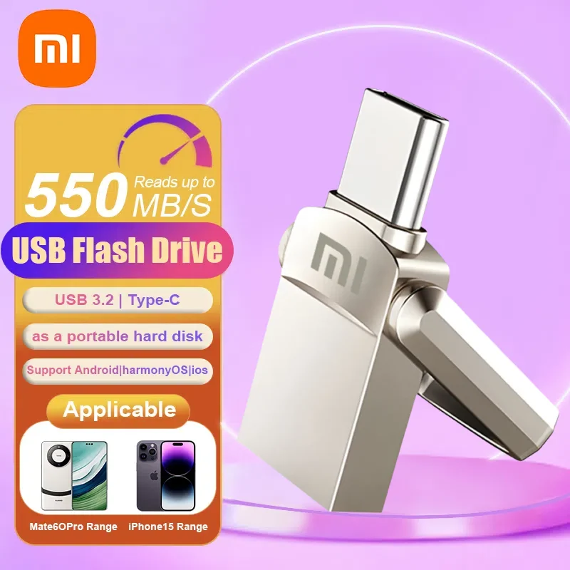 Xiaomi-Clé USB 3.0 en métal, disque flash haute vitesse, clé USB, clé USB pour ordinateur portable, contrôleur PS4, PC, 2 To, 1T