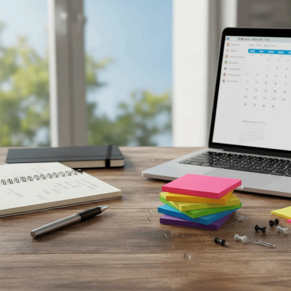 8Pcs Self-adhesive Self Sticky Notes Pad with Lines 8 Rainbow Color Memo Pad Paper N Times 76X76MM Message Paper Office Use