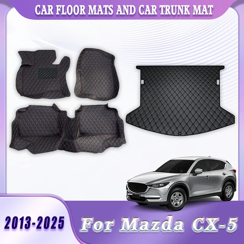 

Всепогодные автомобильные коврики, задний багажник для Mazda CX-5 2013-2025, водонепроницаемые, прочные, нескользящие, автомобильные аксессуары для интерьера