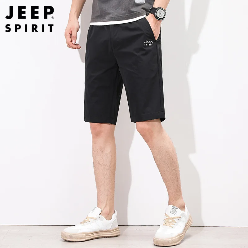 JEEP SPIRIT – Shorts polyvalents pour hommes, nouveaux vêtements de travail d\'été à taille élastique, Shorts à 5 points, pantalons décontractés