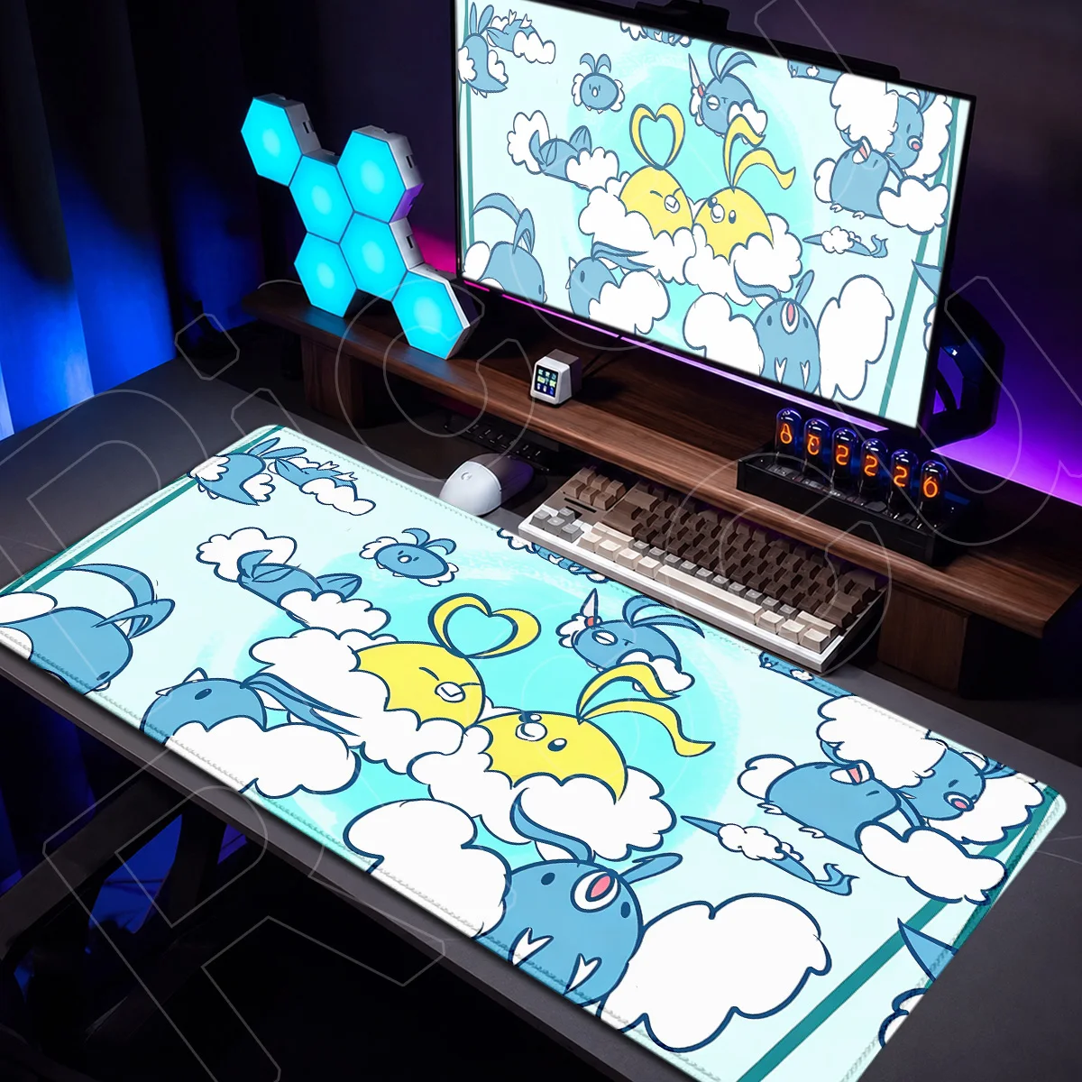XXL Swablu Desktop Carpet Kawaii Rubber Mousepad PC Gaming Accessories P-pokemon Locking Edge Office Cabinet Laptop Keyboard Mat