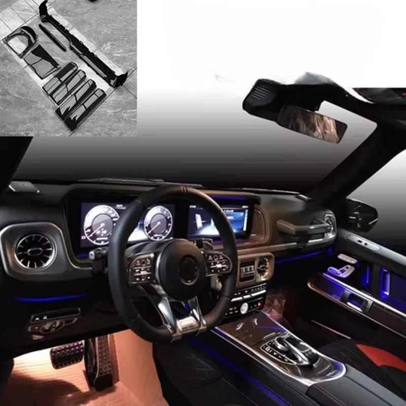 carbon fiber interior 8-piece door panel, center console, co-pilot handle,