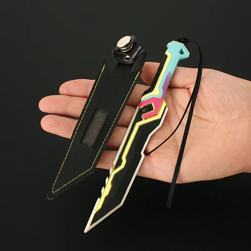 Valorant Weapon Glitchpop Dagger Knife Game Peripheral 17cm Metal Samurai Sword Katana Weapon Model Sword Gifts Toys for Boys