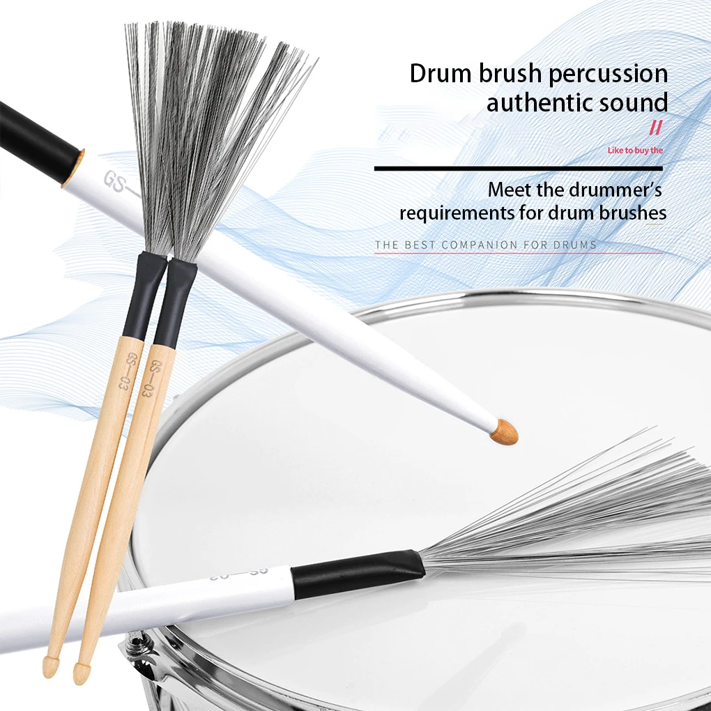 

Pack of 2 Drum Brush Multicolored Firm Structure Cajon Stick Practicing Prop