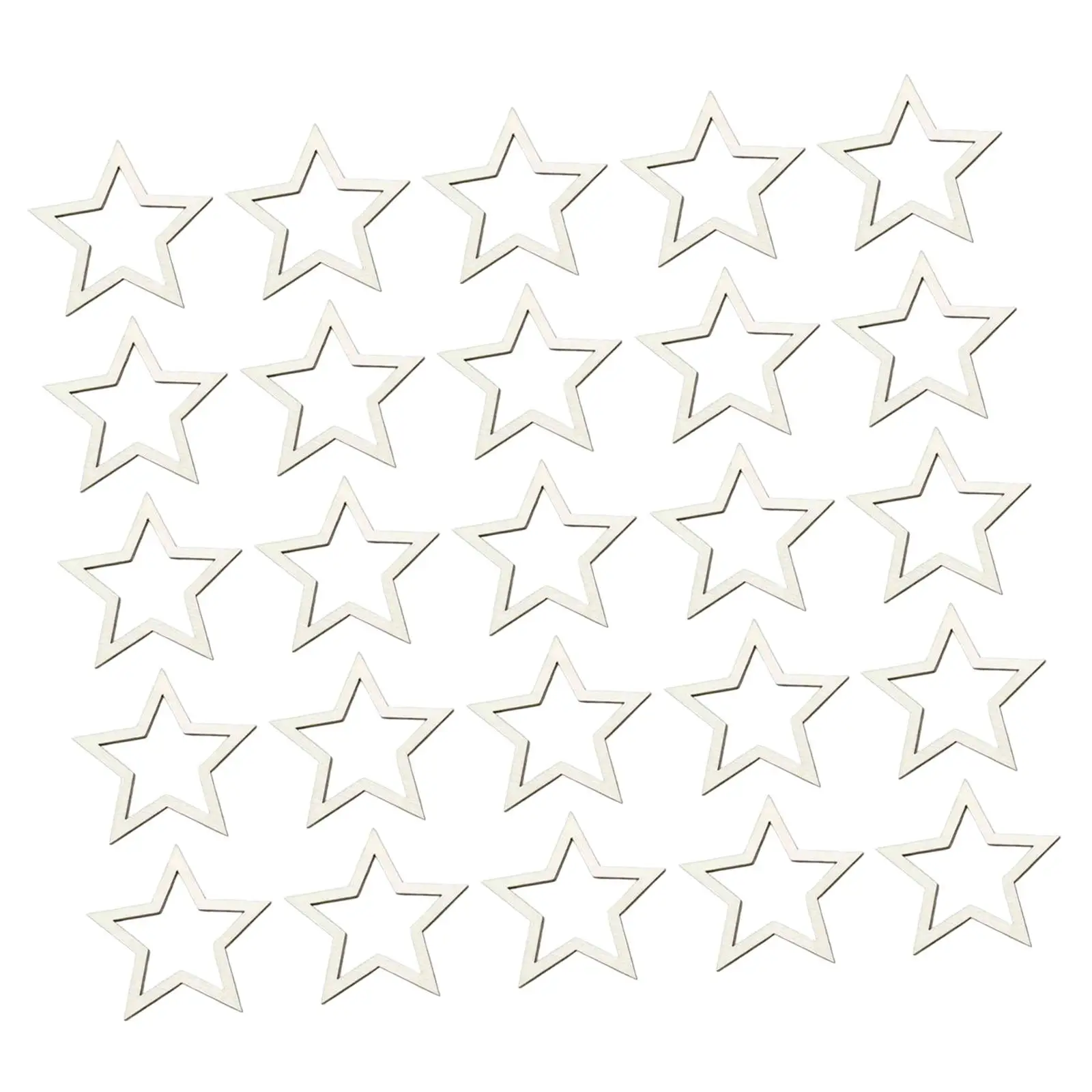 قطع خشبية غير مكتملة على شكل نجمة مجوفة، قطع زينة خشبية، أطواق نجوم، علامات خشبية لتعليق زينة عيد الميلاد #3