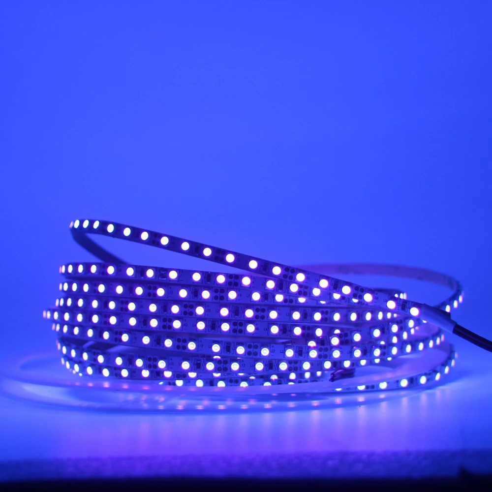 Fita de Luz LED UV 12V 395-405nm Luz Negra 5050/2835 SMD 60/120 LEDs/m para Festa DJ Fluorescente 5m