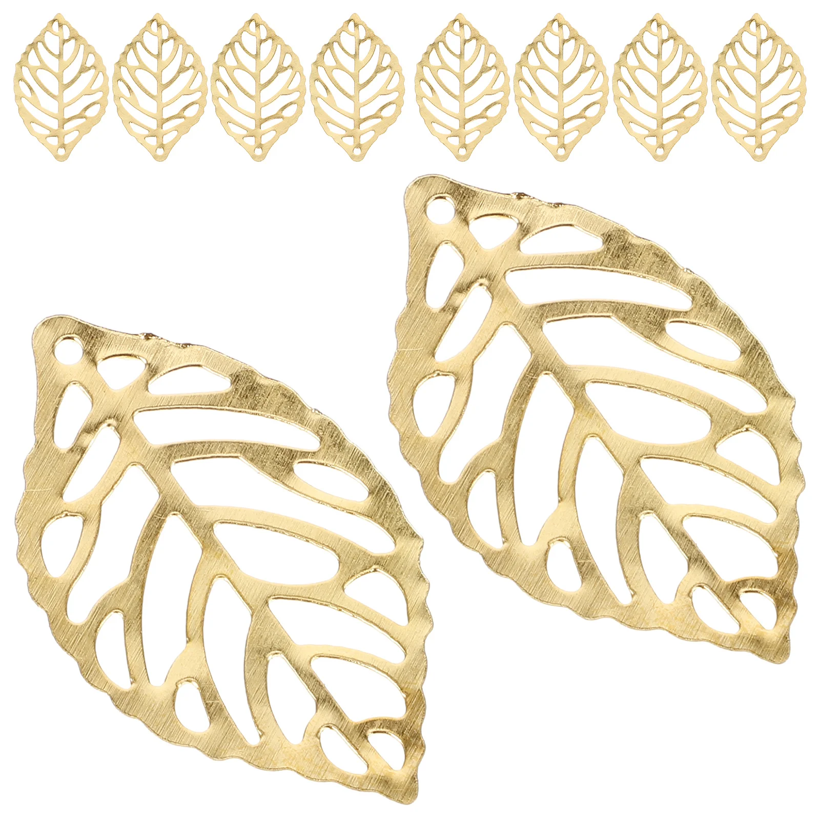

100Pcs Golden Alloy Hollow Pierced Tree Leaf 35x20mm for DIY Necklace Bracelet Jewelry Accessories Decor Pierced Tree Leaf
