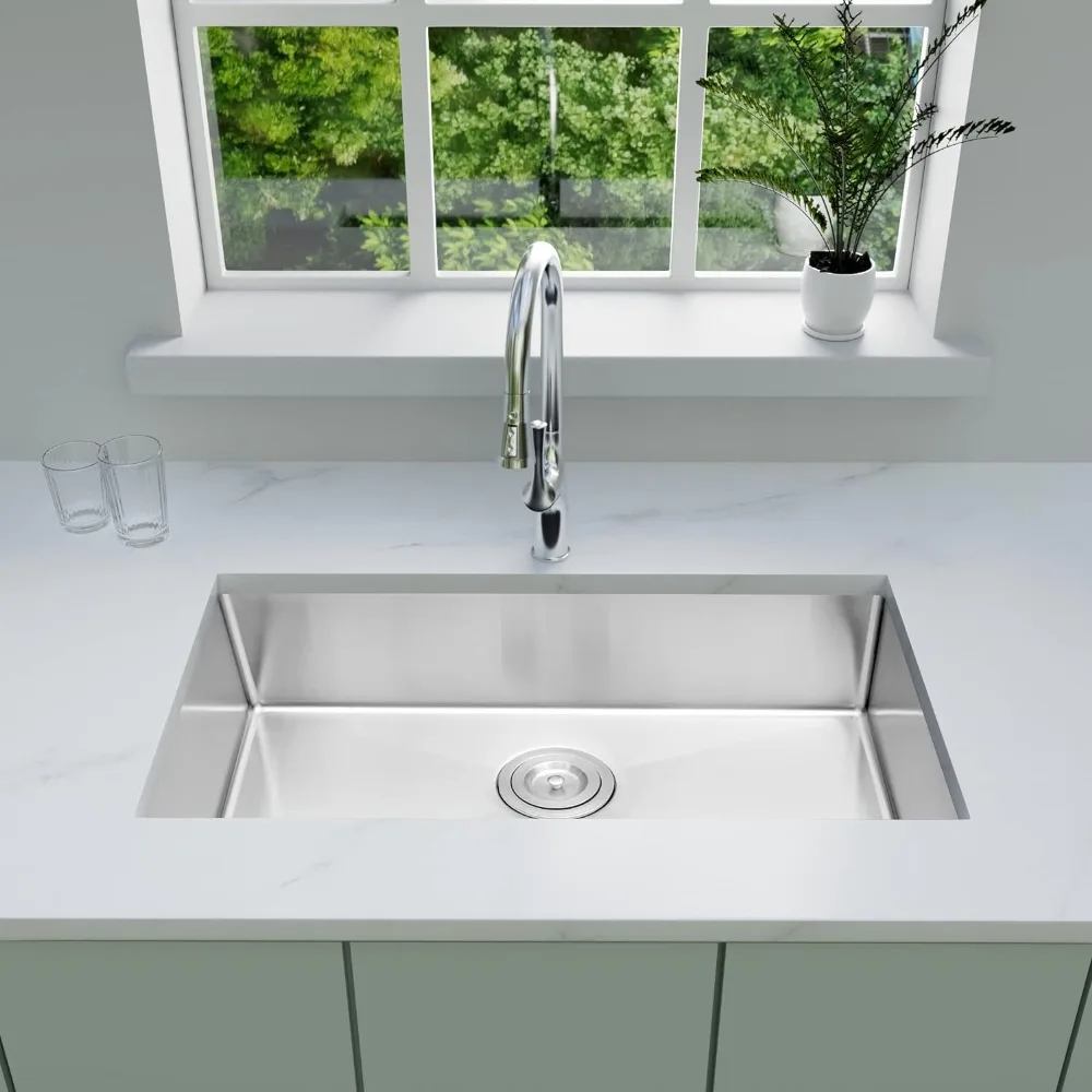 

Kitchen Sink,27''×16''×7'' Stainless Steel Sink Single Bowl Sinks, for RV,7 inch Depth 16"D x 27"W x 7"H